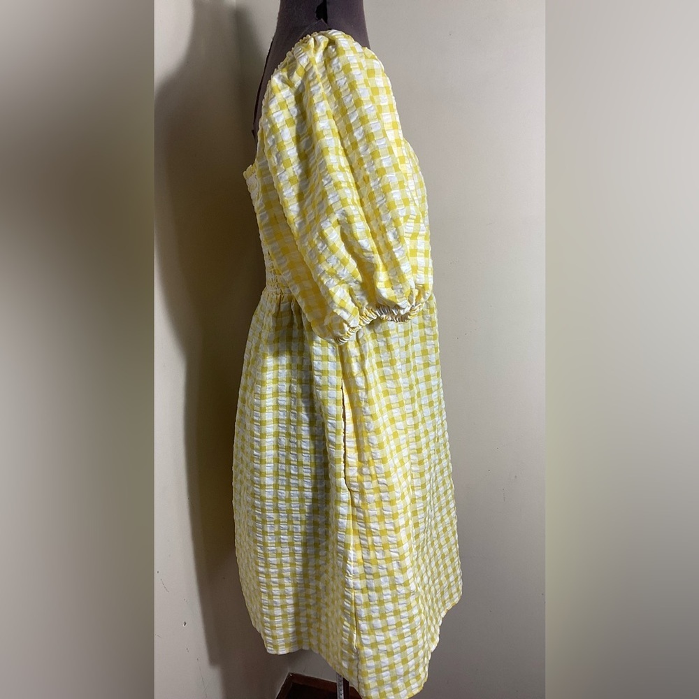 Old Navy Coquette Gingham Puff Sleeve Mini Dress - Picture 2 of 16
